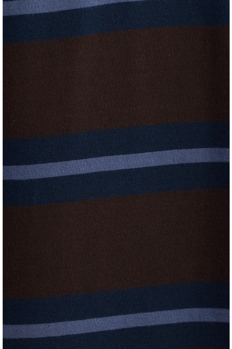 Rowhill Rugby Mirror Stripe Long Sleeve Polo, Alternate, color, BROWN / BLUE