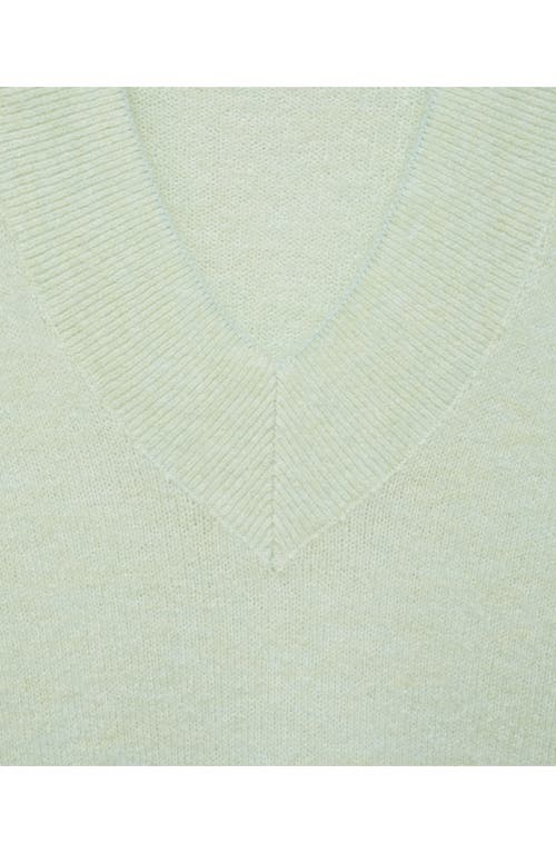Shop Mango Oversize V-neck Sweater In Aqua Green