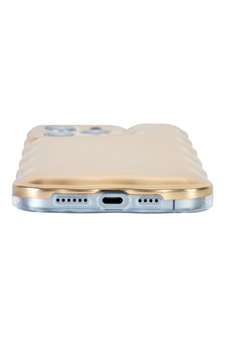 Wavy Cushion iPhone 15 Pro Max Case, Alternate, color, GOLD