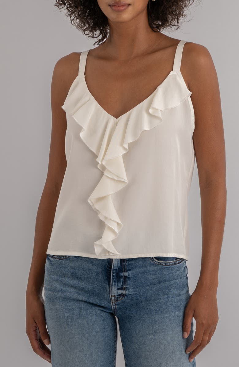 KUT from the Kloth Carmen Ruffle Sleeveless Top, Main, color, Cream