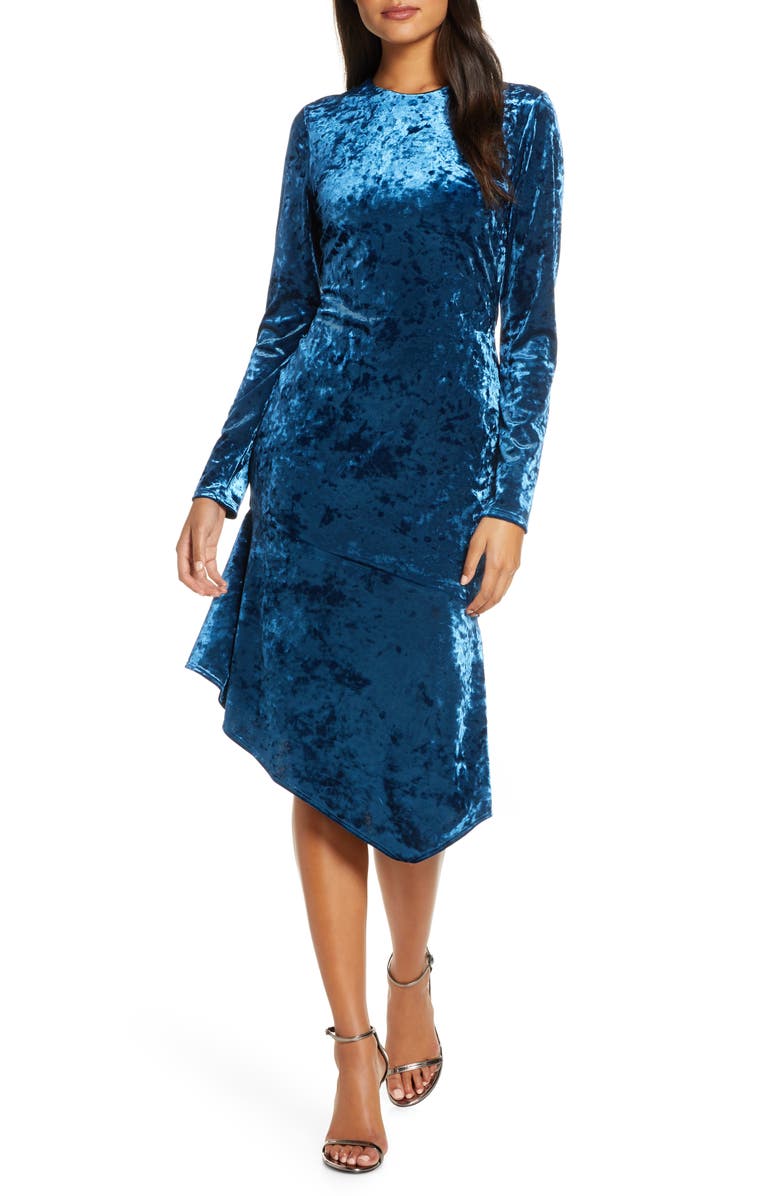 Black Halo Maddox Velvet Sheath Dress, Main, color,