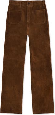 Fortela High Waist Suede Leather Trousers