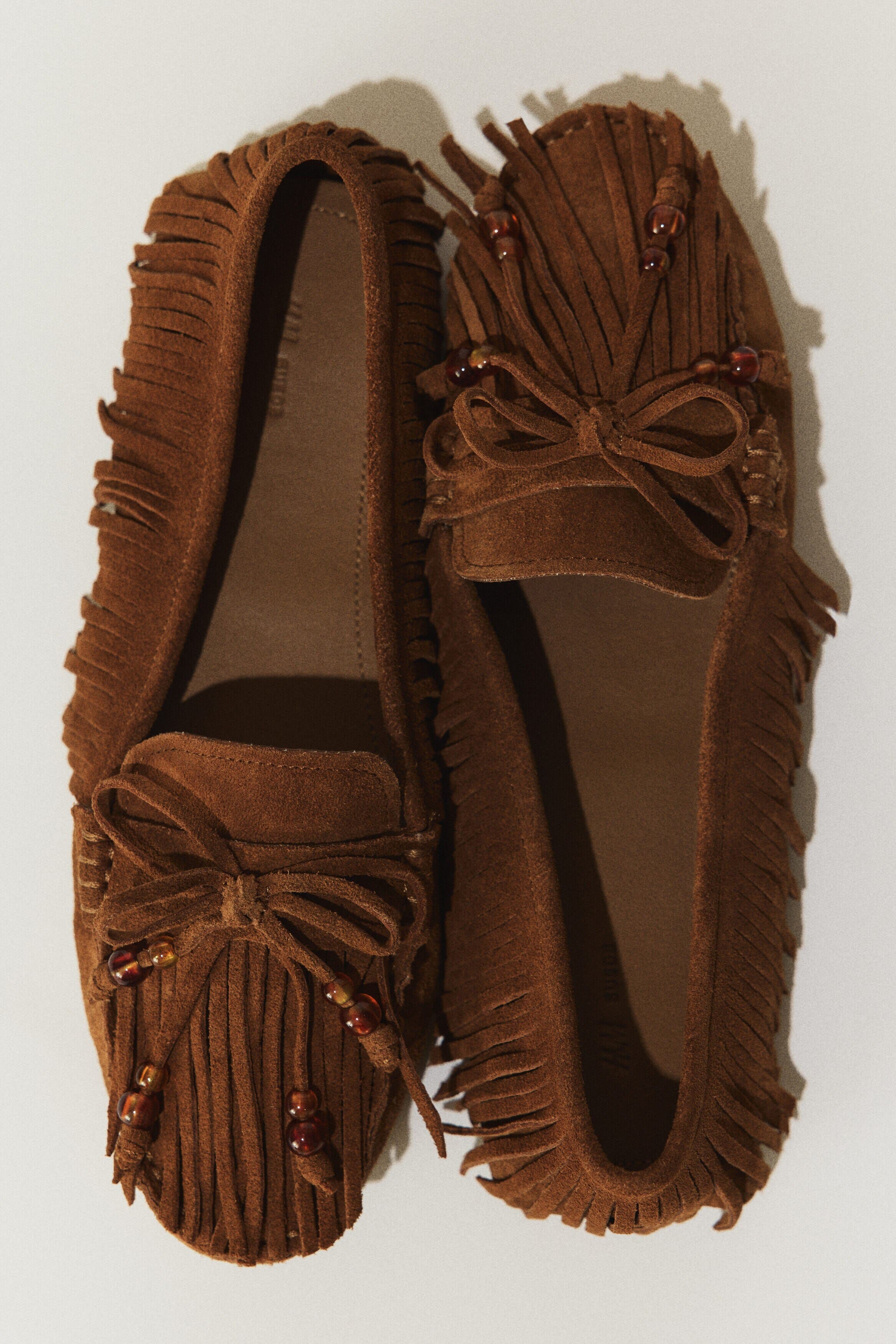 H&M Fringed Loafers, Alternate, color, Brown
