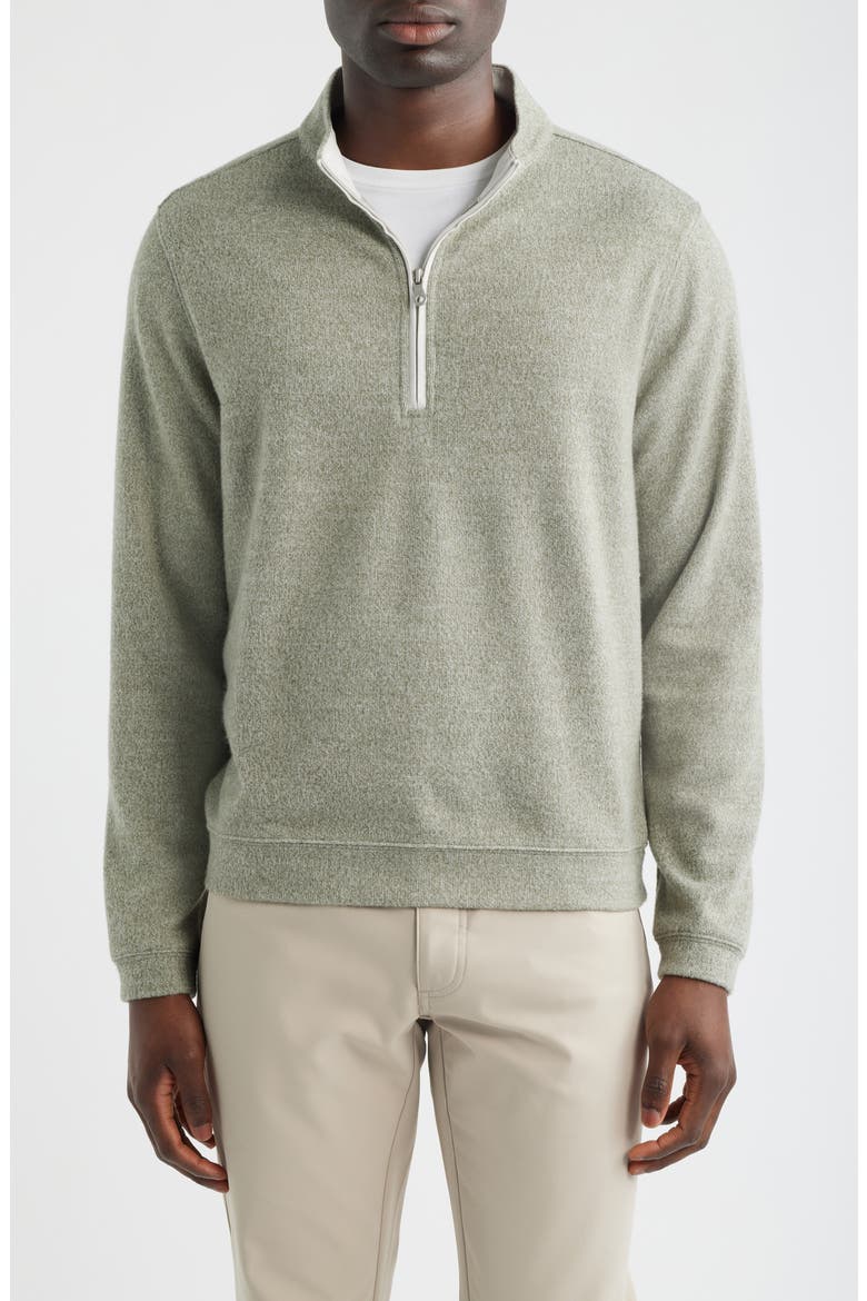 Marled Sweater Knit Quarter Zip Pullover, Main, color, AGAVE