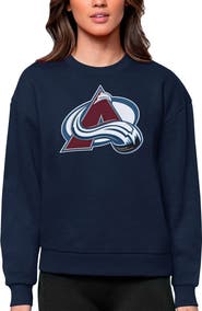 ANTIGUA Women's Antigua Navy Colorado Avalanche Primary Logo Team Logo Victory Crewneck Pullover Sweatshirt