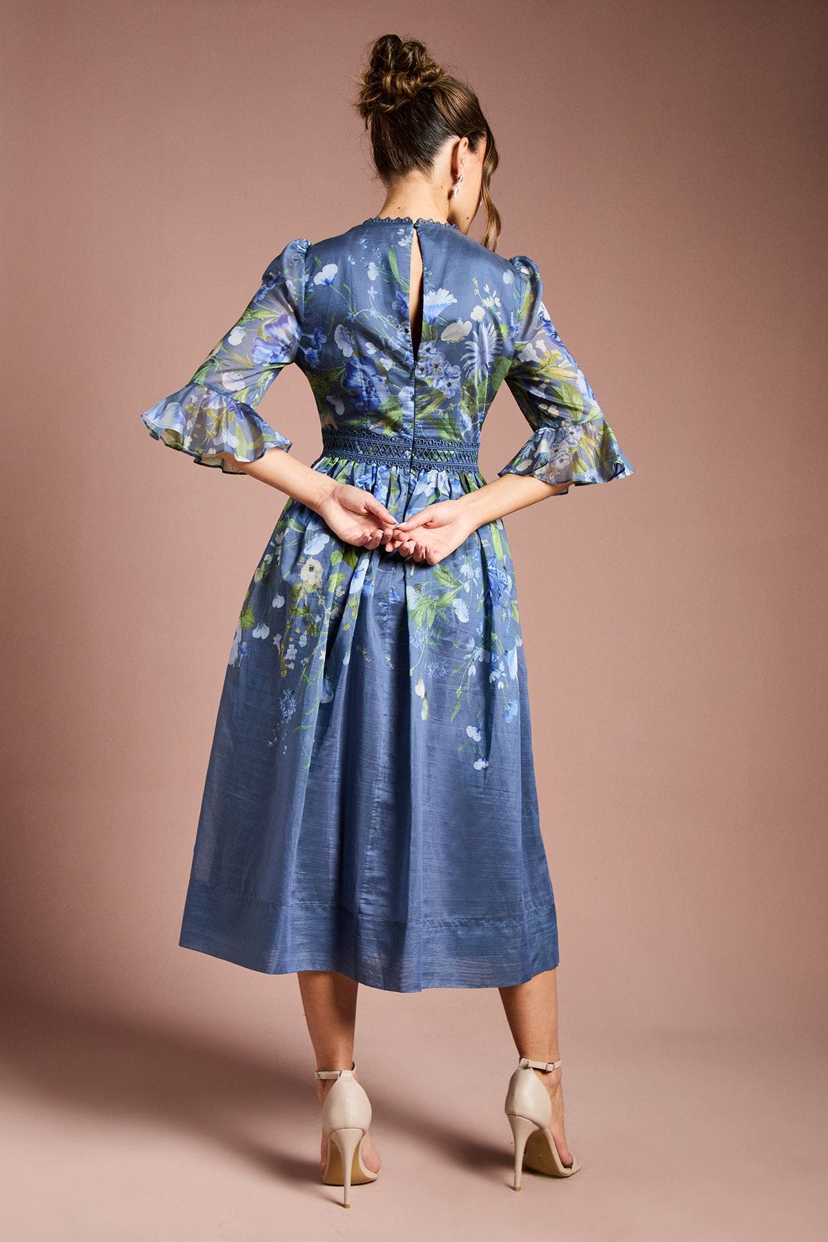 Placement Print Organza Midi Dress - image 2