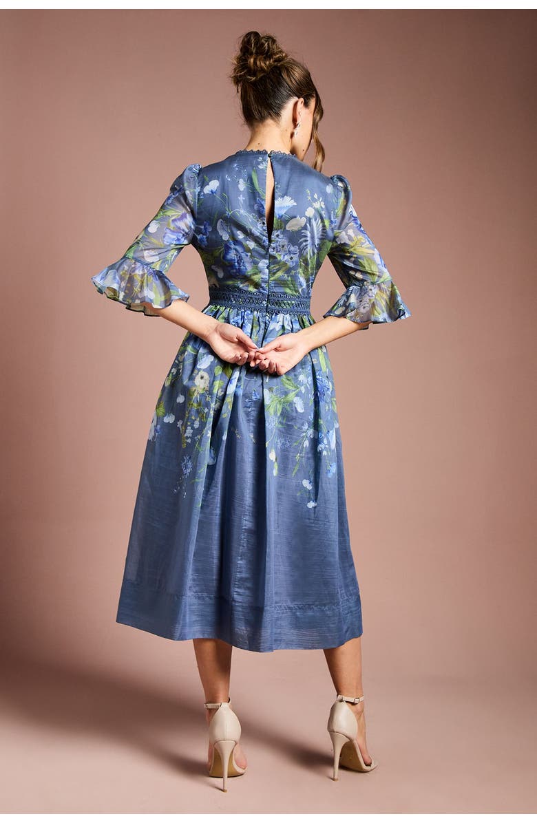 Coast Placement Print Organza Midi Dress, Alternate, color, 