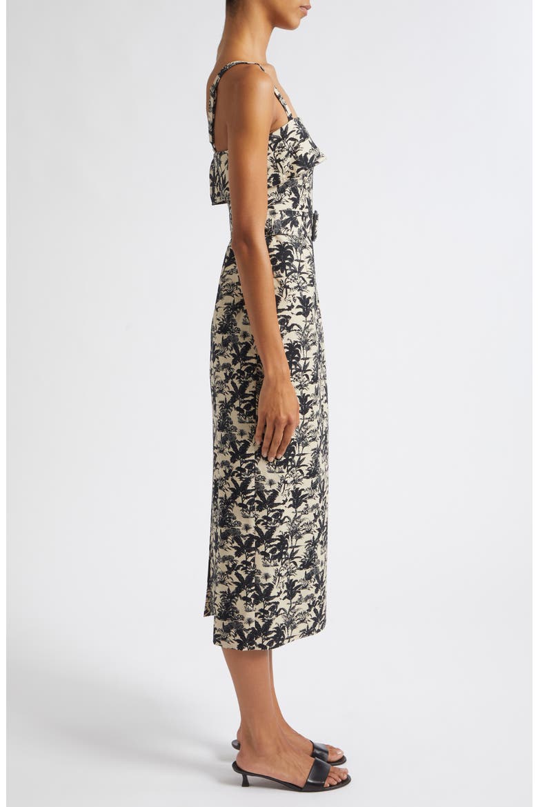 Theodora Belted Midi Dress, Alternate, color, JET/ NATURAL