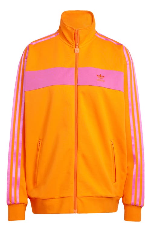 Shop Adidas Originals Blocked Track Jacket In Orange/semi Lucid Fuchsia