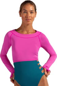 BloqUV Women's Long Sleeve Crop Top Shirt for Sun and UV Protection