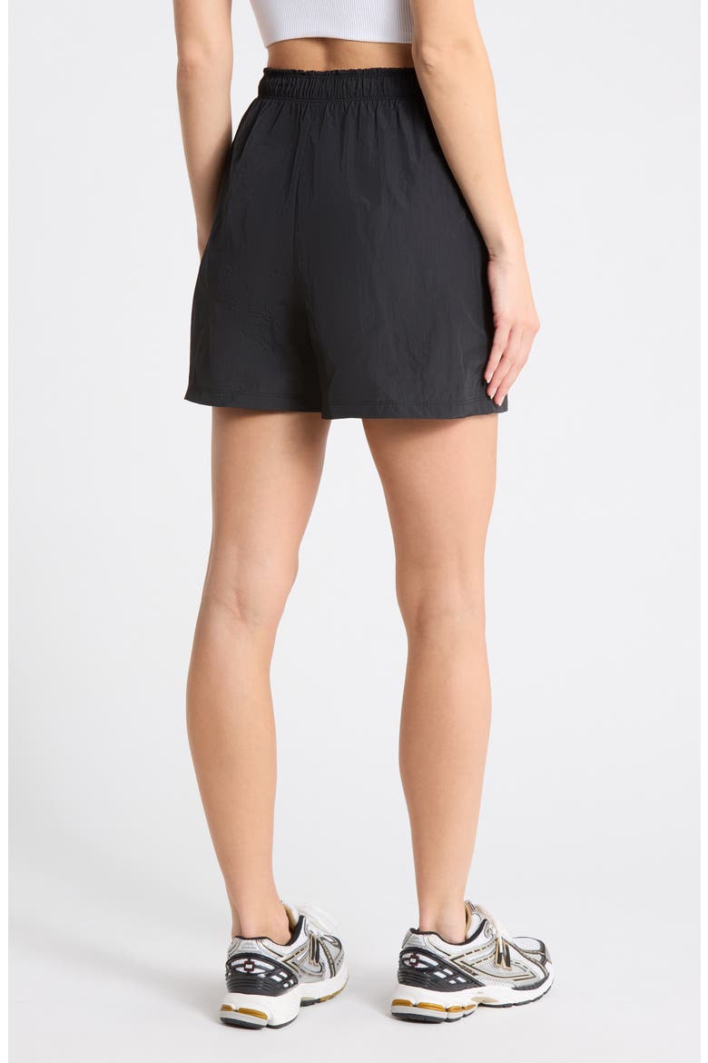 Breakaway Crinkled Long Shorts, Alternate, color, BLACK