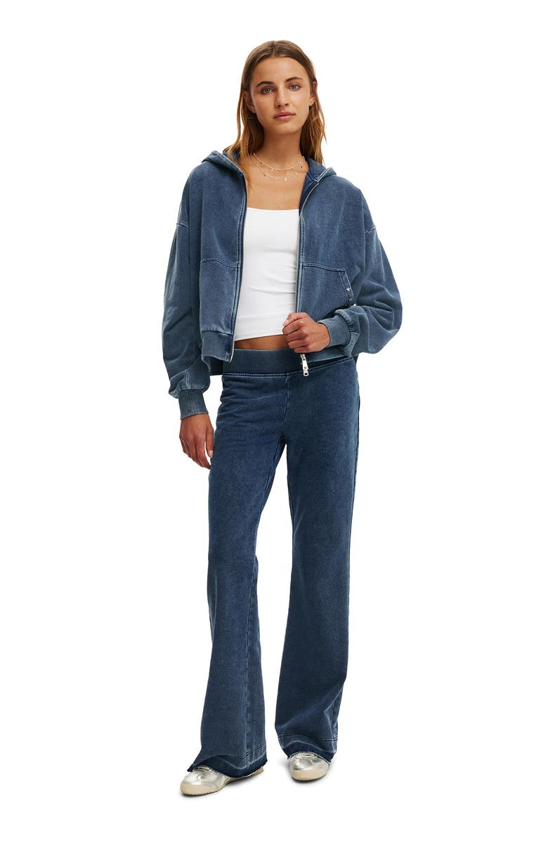 Cotton On Women's Oversized Zip Through Hoodie, Alternate, color, Indigo Dye