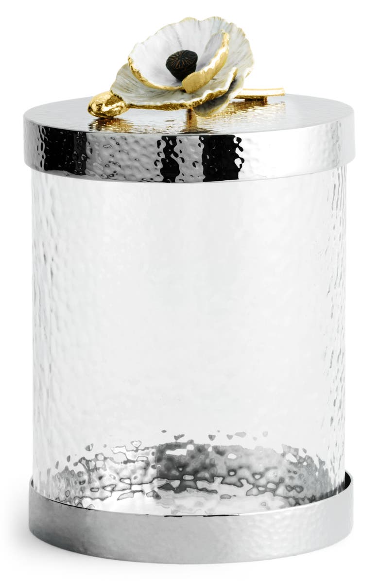 Michael Aram Anemone Small Canister, Alternate, color, Silver/ White/ Gold