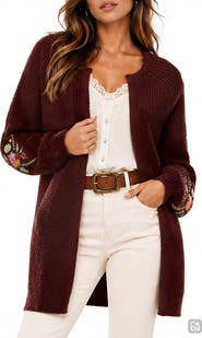 BY DESIGN Free Spirit Embroidered Cardigan