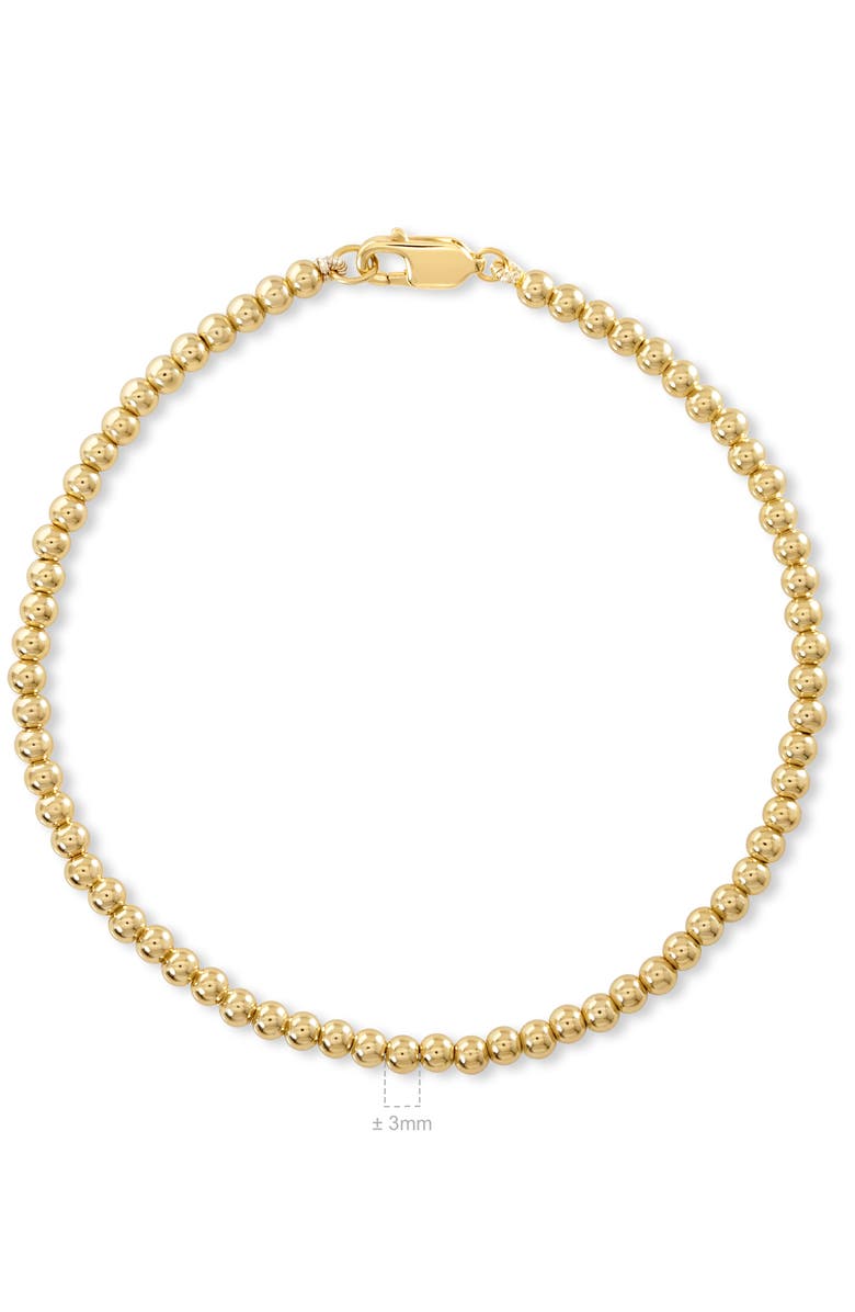 DEVATA Beaded Ball Bracelet in Gold Plated Sterling Silver, Alternate, color, Yellow Gold