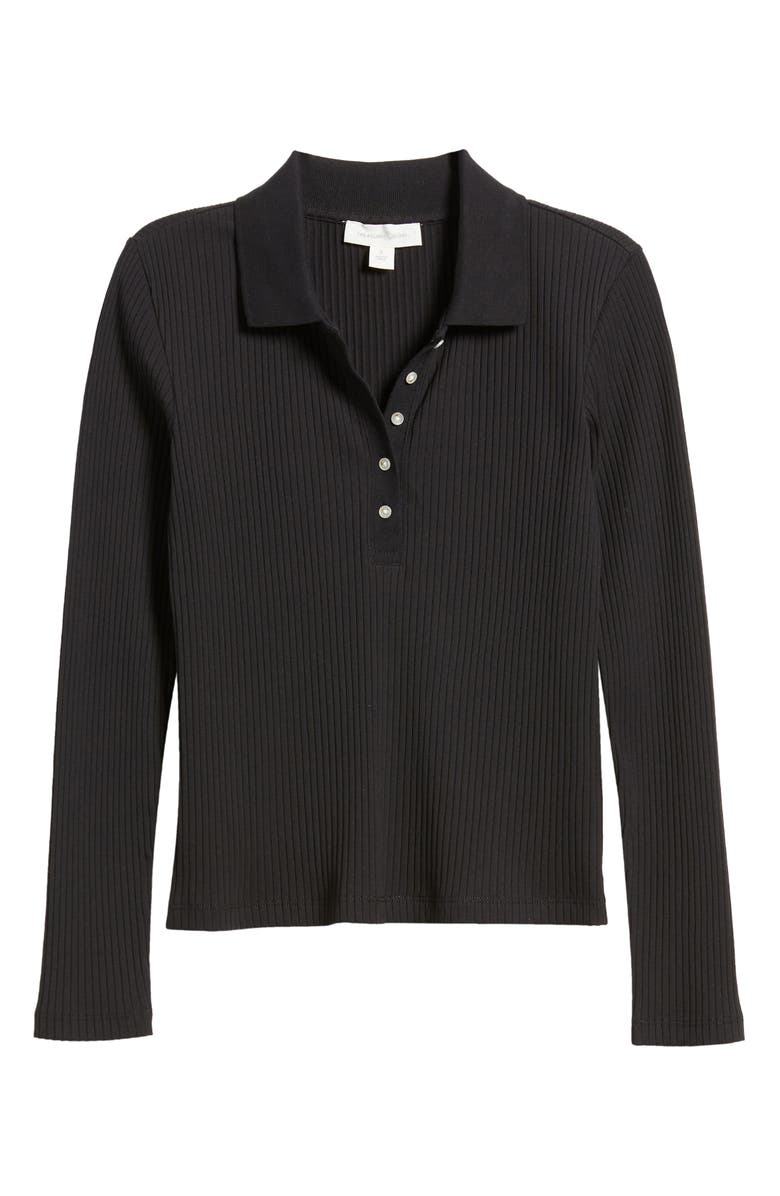 Treasure & Bond Rib Long Sleeve Polo, Alternate, color,