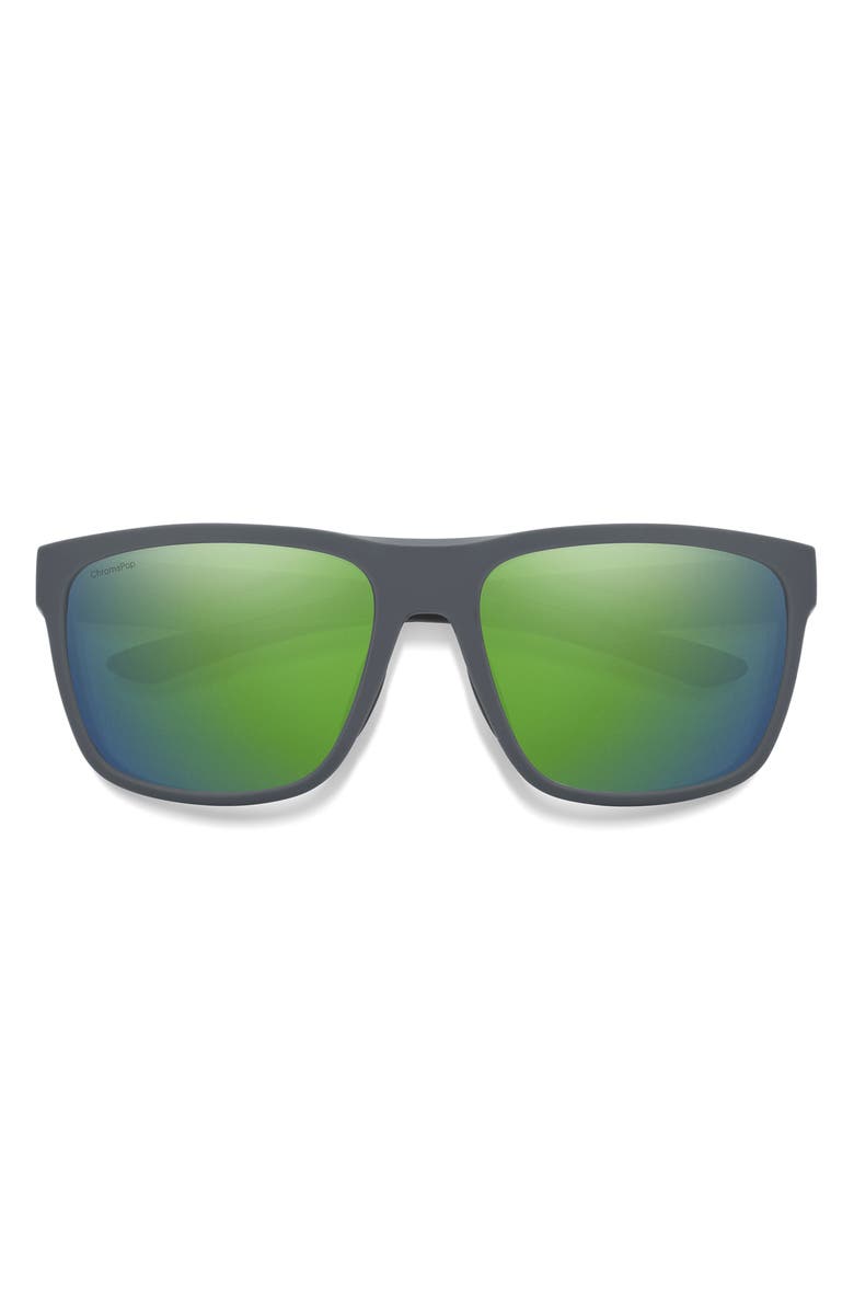 Smith Barra 59mm ChromaPop<sup>™</sup> Polarized Sunglasses, Main, color, Matte Cement / Green Mirror