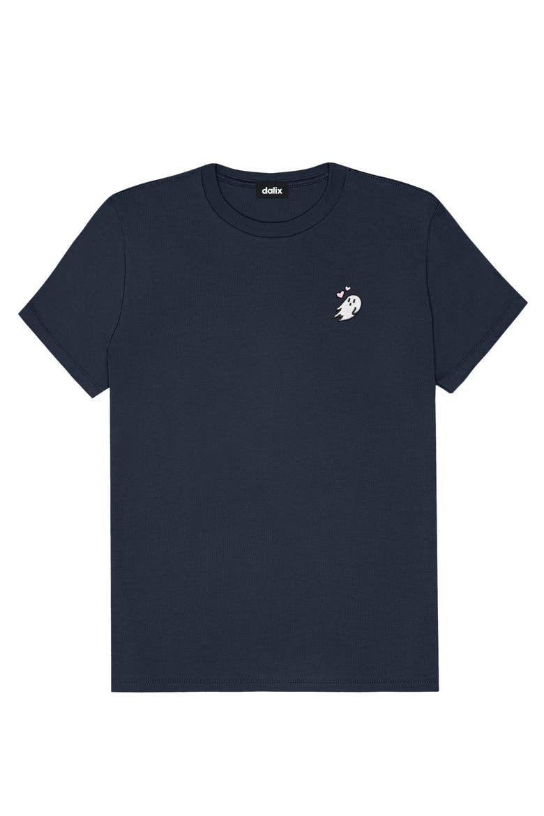 Heartly Ghost Tee, Alternate, color, Navy Blue
