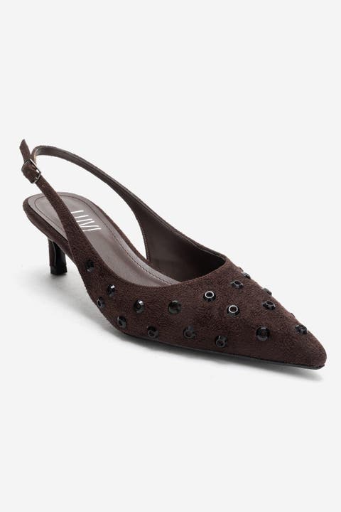 Lorex Embellished Stiletto Slingback Pump