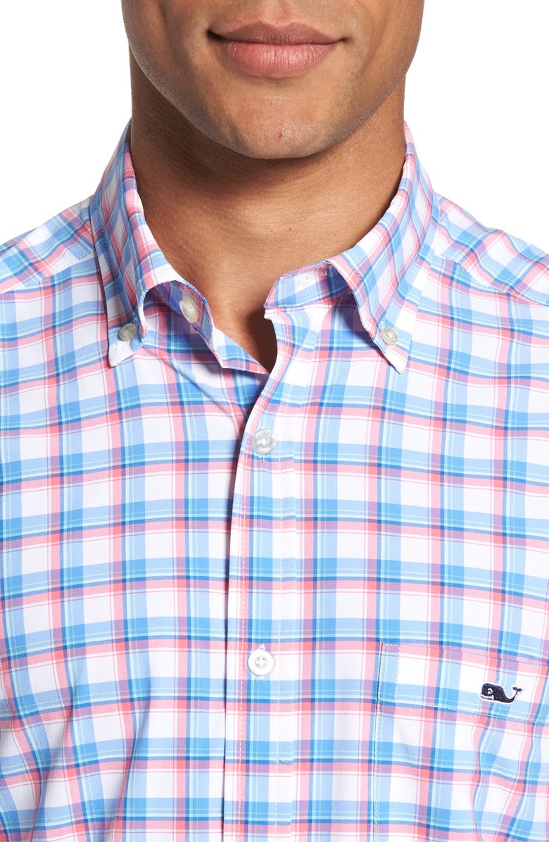 vineyard vines East Point Plaid Slim Tucker Performance Sport Shirt, Alternate, color, 
