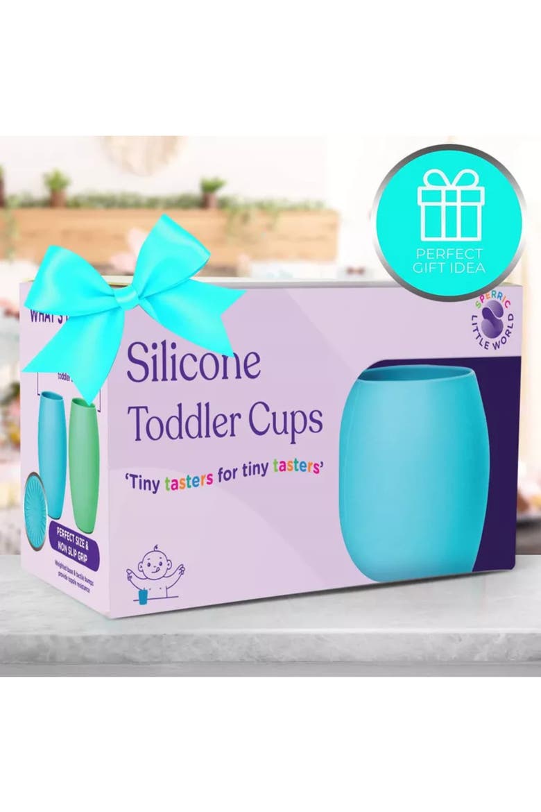 Silicone Mini Cups 2-Piece, Alternate, color, Green/Blue