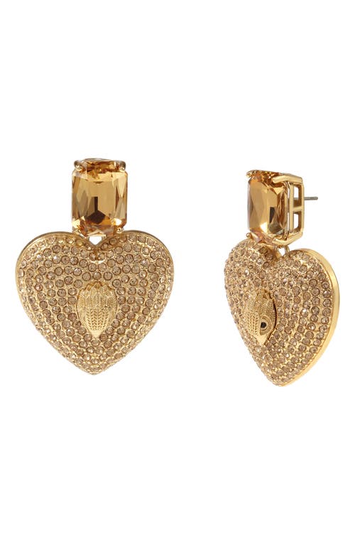 KURT GEIGER KURT GEIGER LONDON PAVÉ HEART DROP EARRINGS 