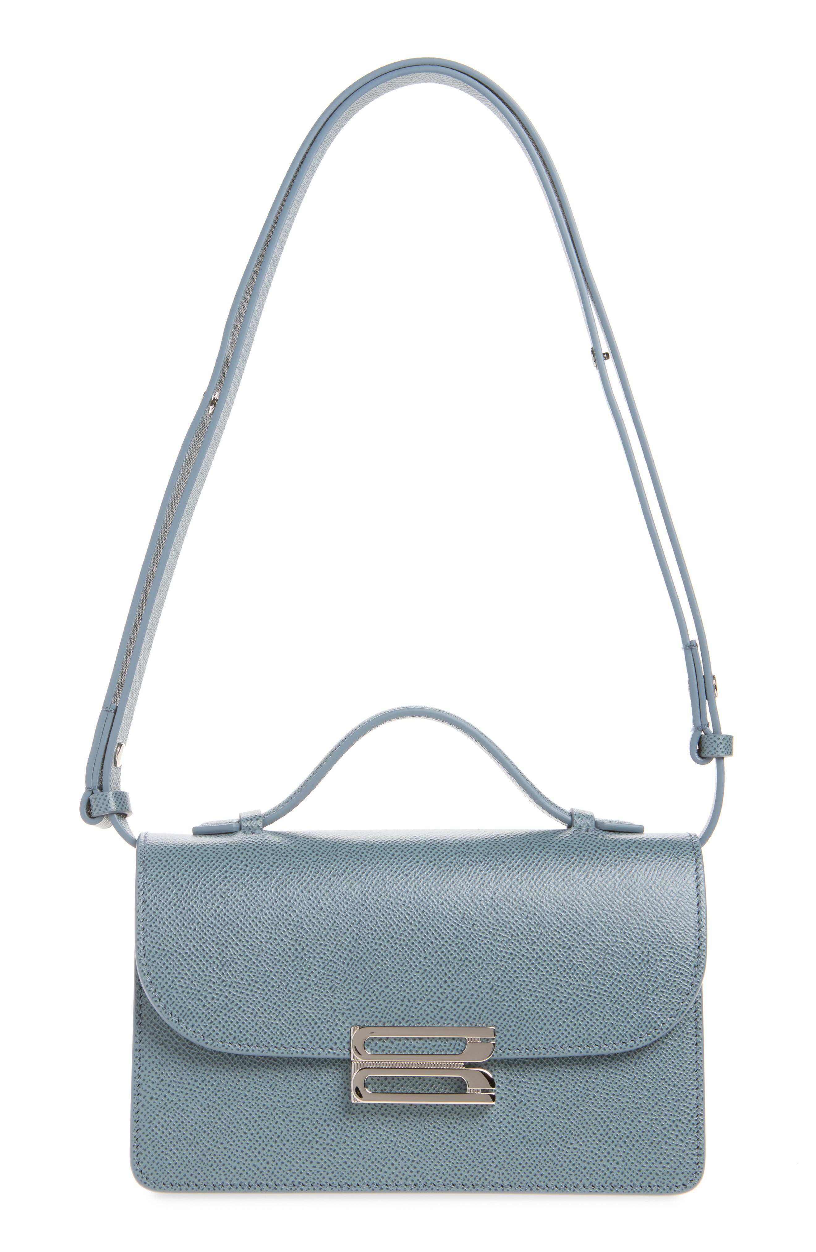 Small Dorian Leather Shoulder Bag, Main, color, AGAVE BLUE SILVER BUCKLE
