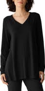 Eileen Fisher Long Sleeve V-Neck Tunic Top