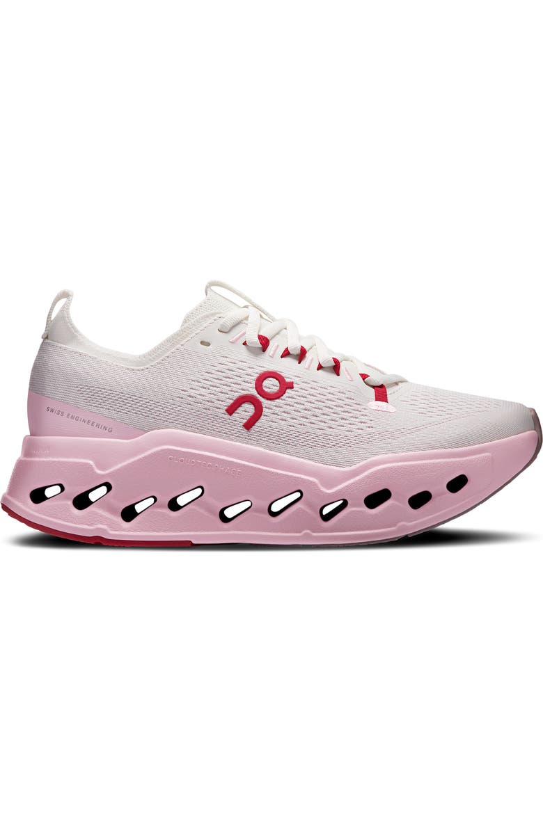 On Cloudsurfer Max Running Sneaker, Alternate, color, Ivory/ Peony