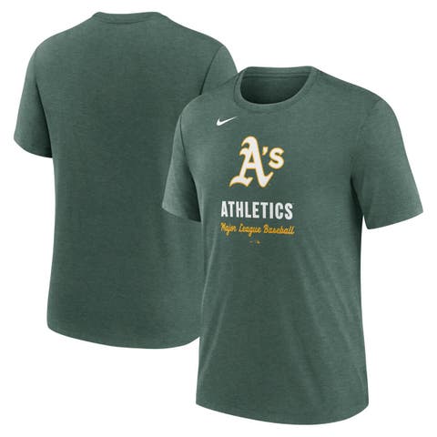 Men's Nike Heather Green Athletics Logo Tri-Blend T-Shirt