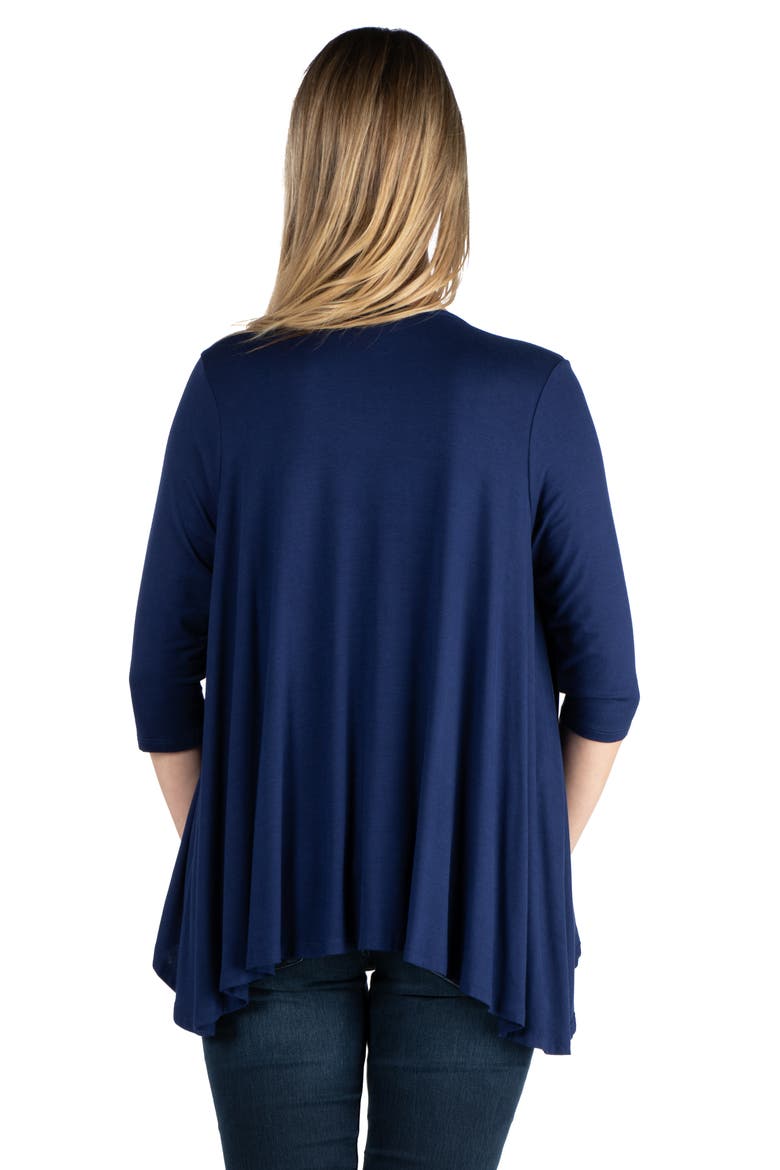 Maternity Elbow Length Sleeve Open Cardigan, Alternate, color, Navy