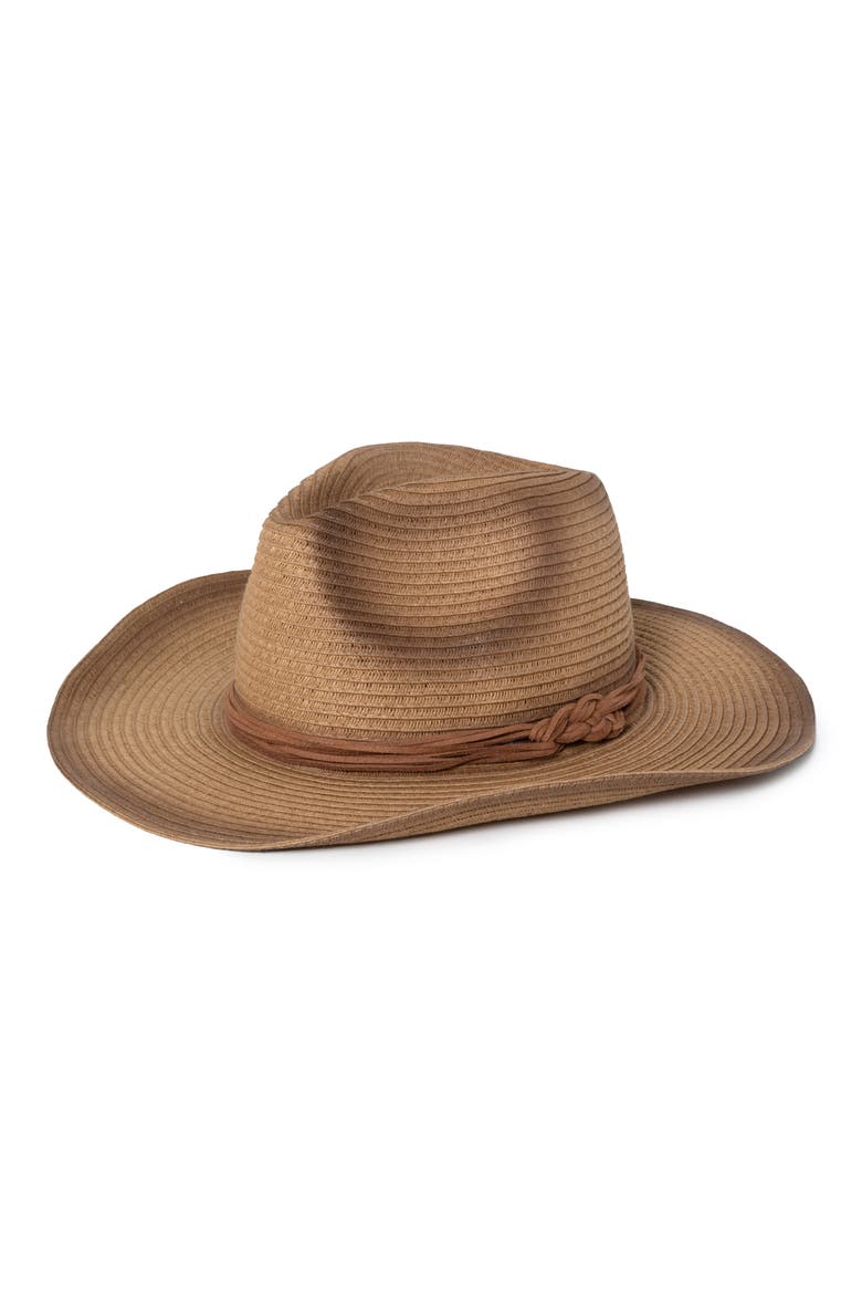 Braided Band Cowboy Hat, Main, color, LIGHT BROWN