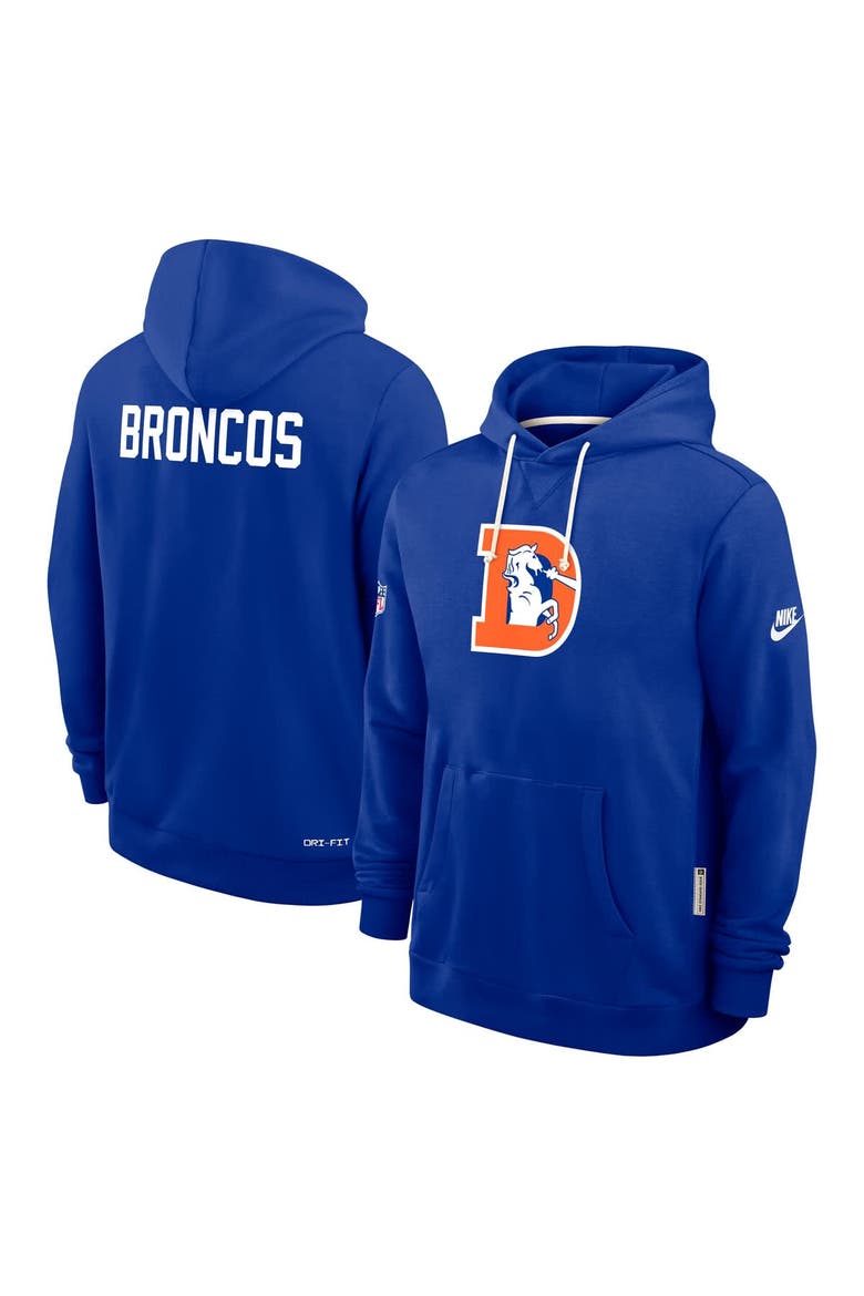 Men's Nike Royal Denver Broncos Sideline Offensive Set Play Performance Pullover Hoodie, Alternate, color, Royal