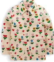 Mini Boden Kids' Floral Denim Jacket