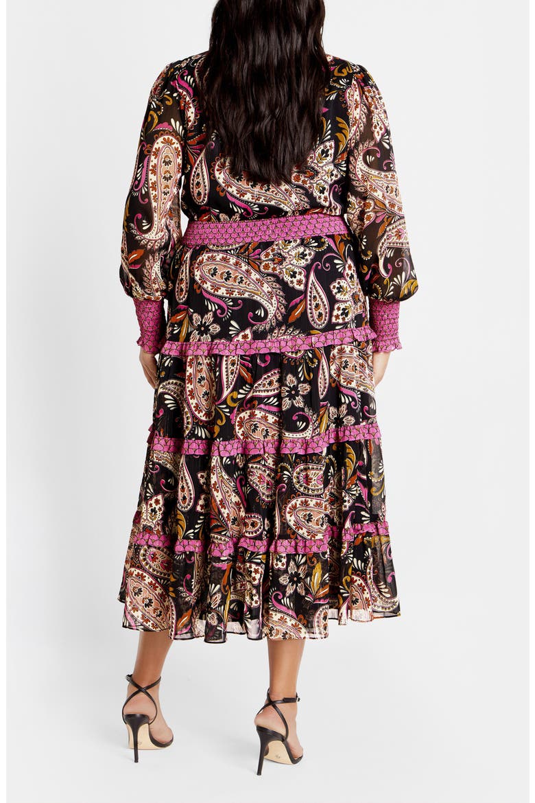 Gwendolyn Paisley Long Sleeve Tiered Midi Dress, Alternate, color, PAISLEY