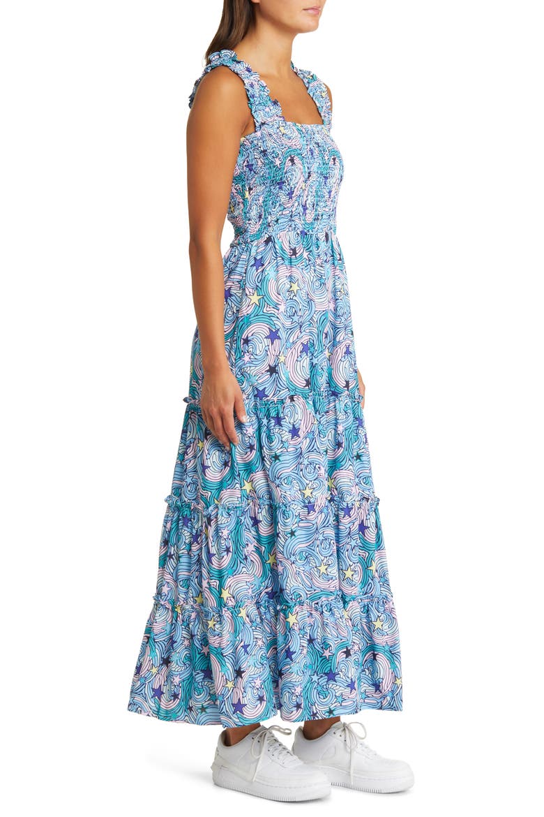 Rule Breaker Smocked Maxi Sundress, Alternate, color, WONDER GIRL