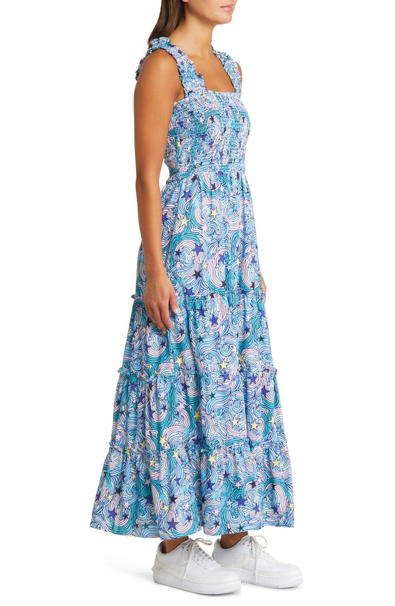 Dressed in Lala Rule Breaker Smocked Maxi Sundress, Alternate, color, Wonder Girl