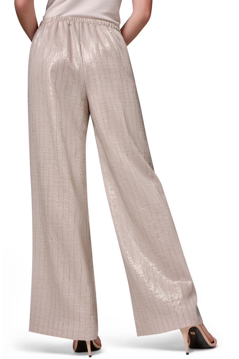 Shine Pinstripe Wide Leg Pants, Alternate, color, SISAL/ CANYON