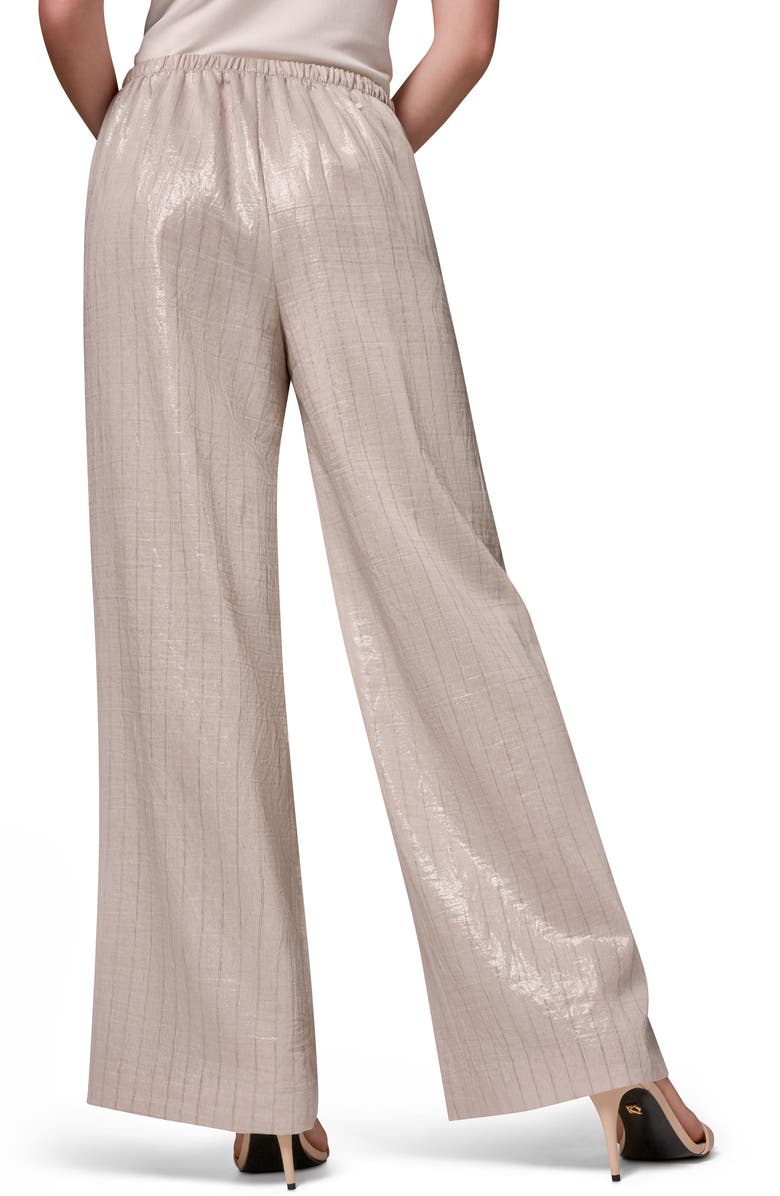 Donna Karan New York Shine Pinstripe Wide Leg Pants, Alternate, color,