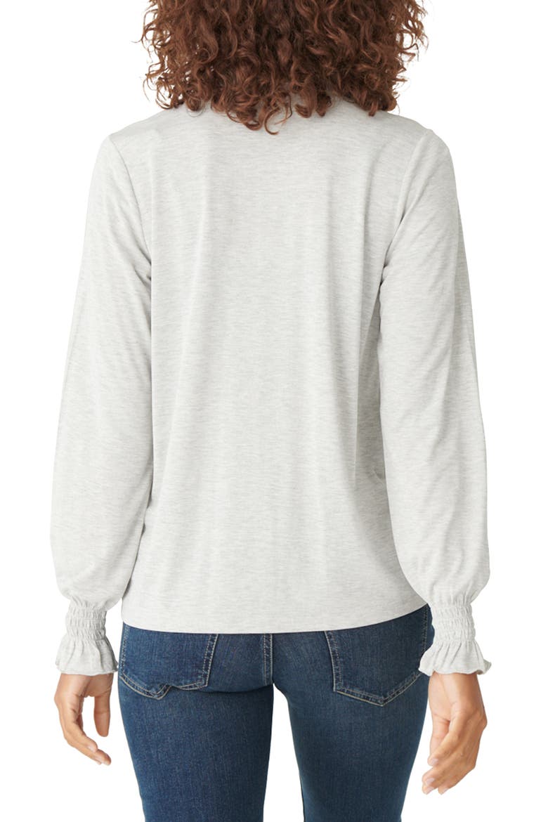 Smock Detail Long Sleeve Top, Alternate, color, HEATHER GREY