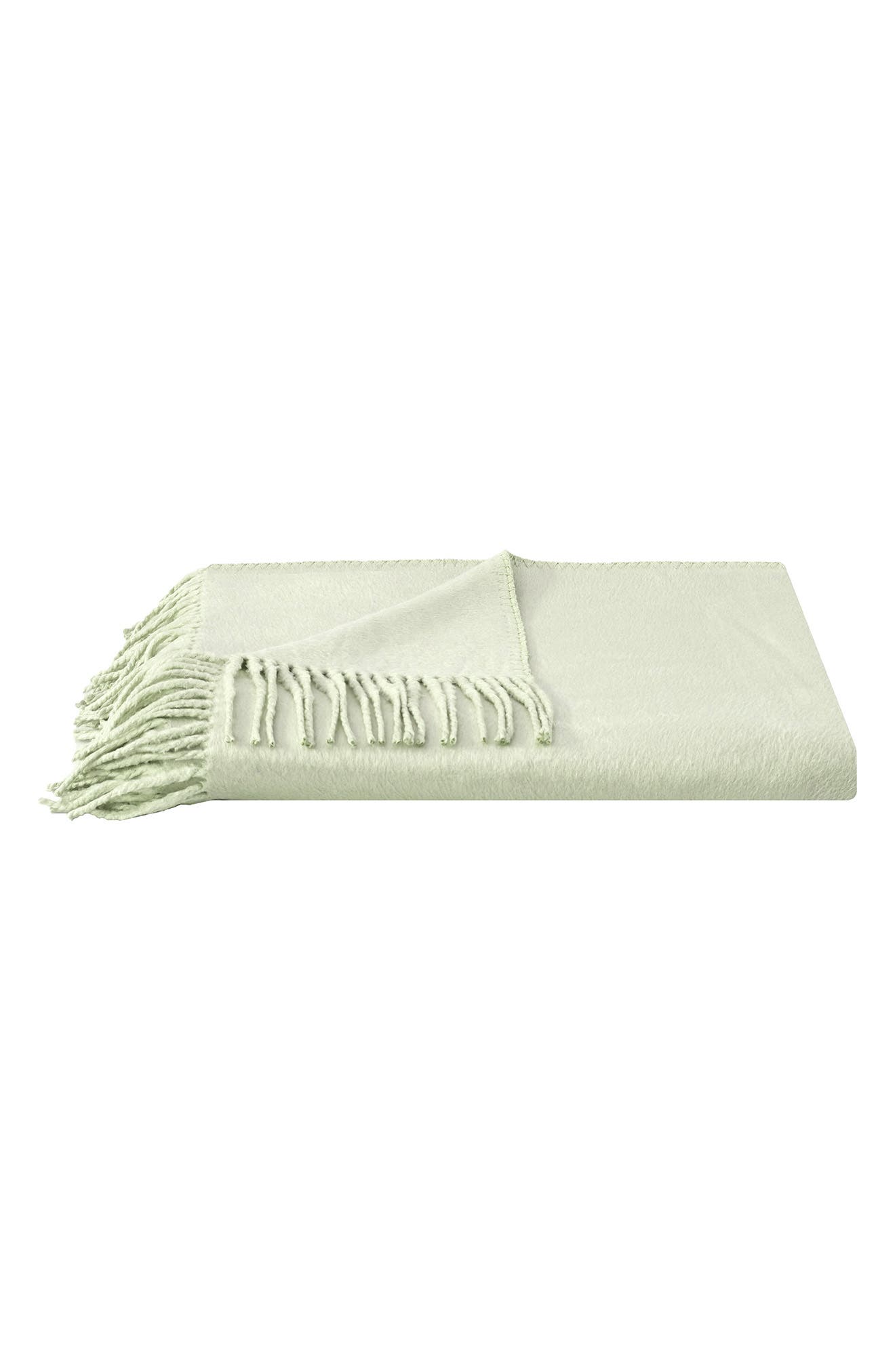 MELANGE HOME Plaza Silk Fringe Throw Blanket