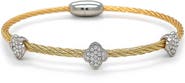 Juvell Two-Tone Pavé Cubic Zirconia Station Bangle Bracelet