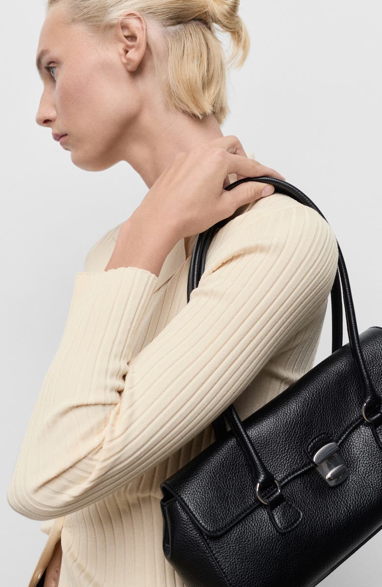 MANGO Rib Button-Up Cardigan, Alternate, color, Ecru