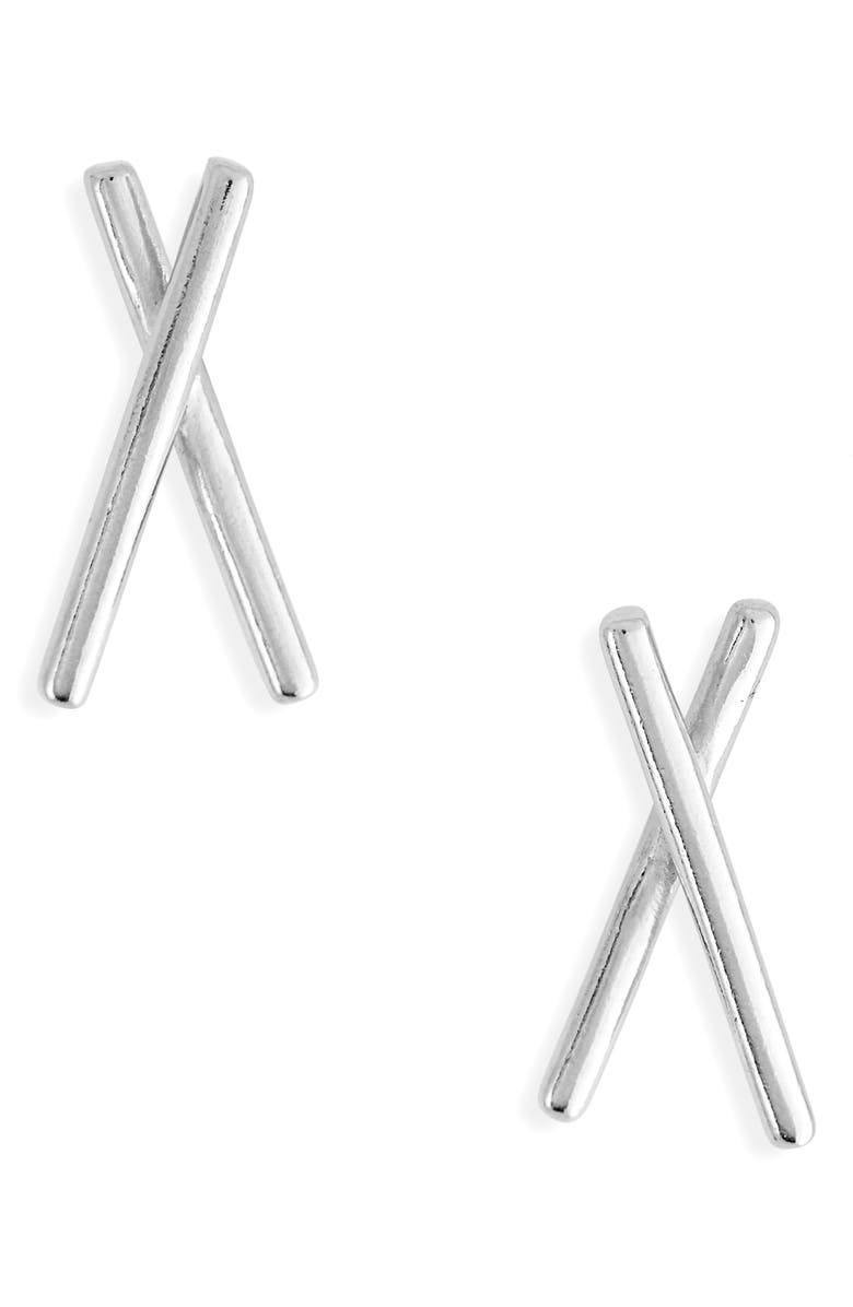 Madewell Delicate Collection Demi-Fine X-Stud Earrings, Main, color, 