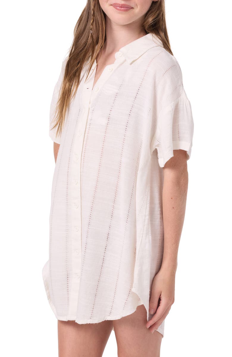 O'Neill Kids' Kyra Cotton Cover-Up Shirt, Alternate, color, Vanilla