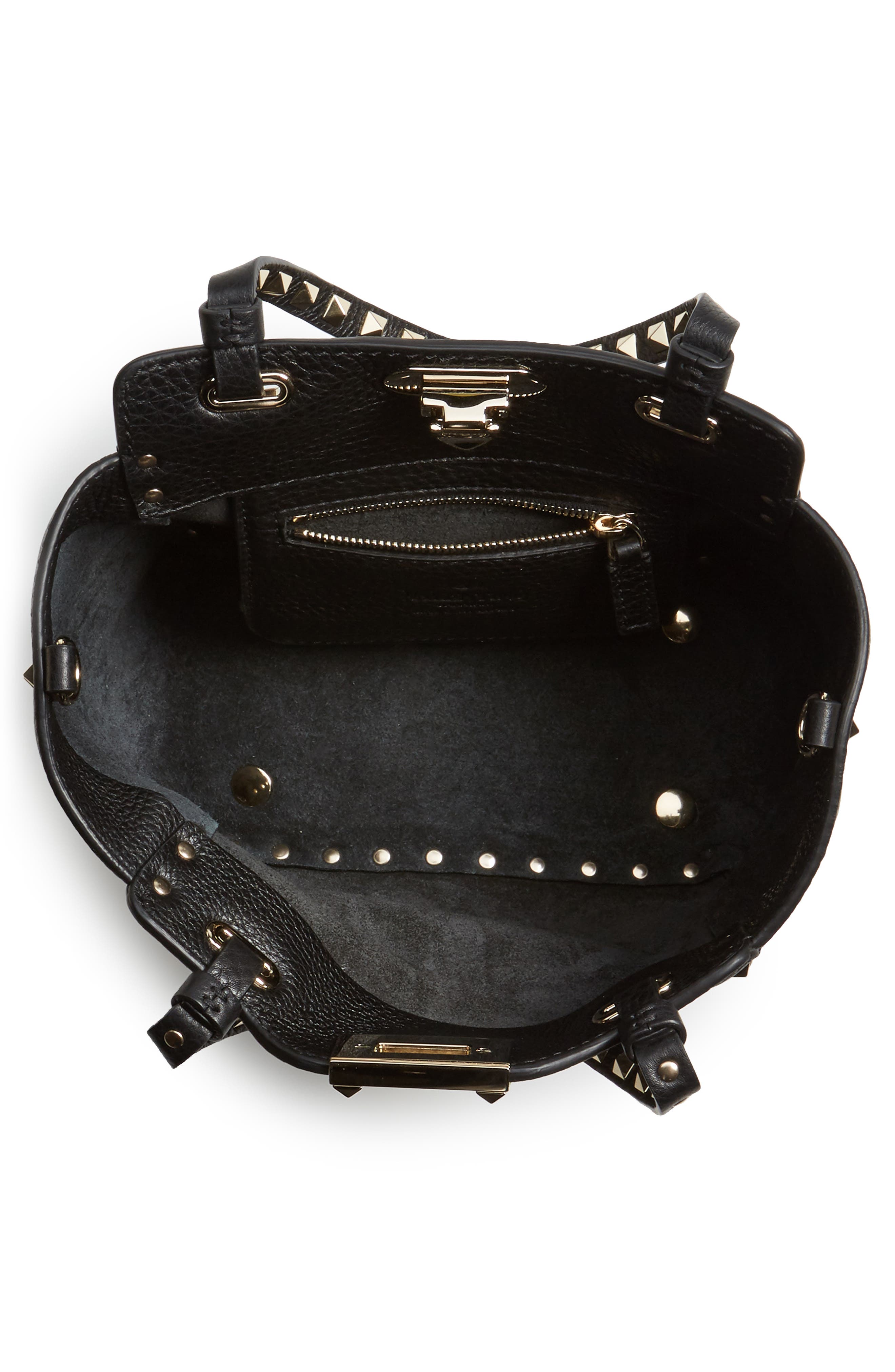Rockstud - Mini Alce Leather Tote, Alternate, color, NERO
