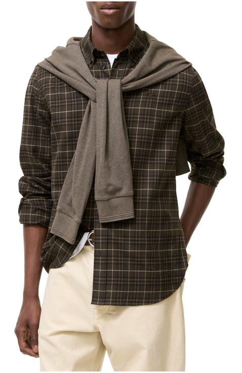 Relaxed Fit Check Cotton Shirt