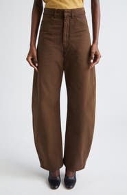 Lemaire High Waist Cotton Twill Curved Pants