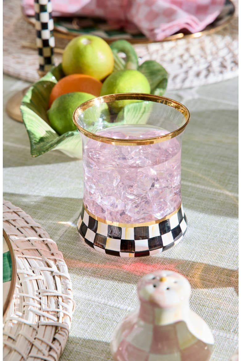 Courtly Check Set of 2 Tumblers, Alternate, color, BLACK