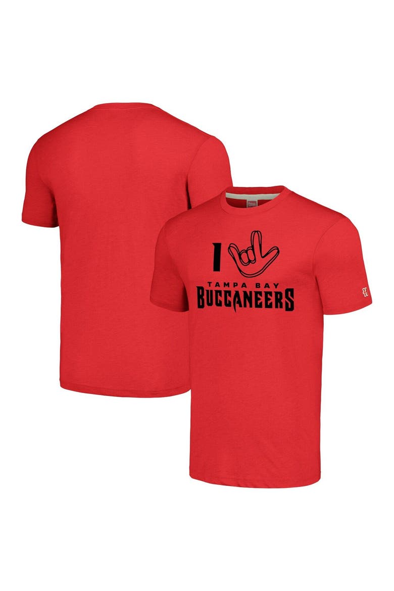 Unisex Homage  Red Tampa Bay Buccaneers The NFL ASL Collection by Love Sign Tri-Blend T-Shirt, Main, color, Red